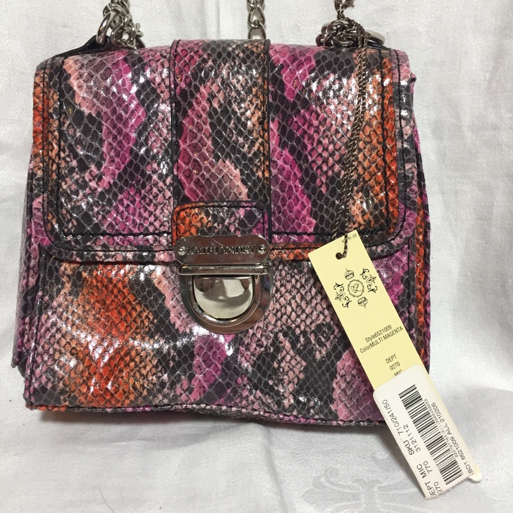 KATE LANDRY SNAKE SKIN PATTERN SHOULDER BAG